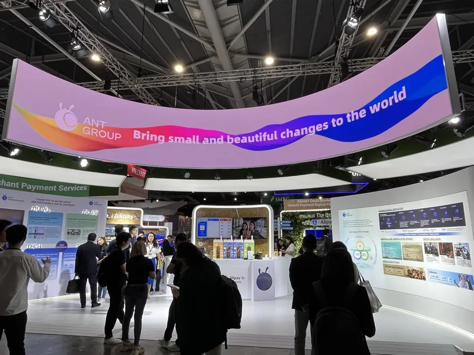 Ant Group Expo Booth — Flexible & Curved by ETA Visual in Singapore Expo