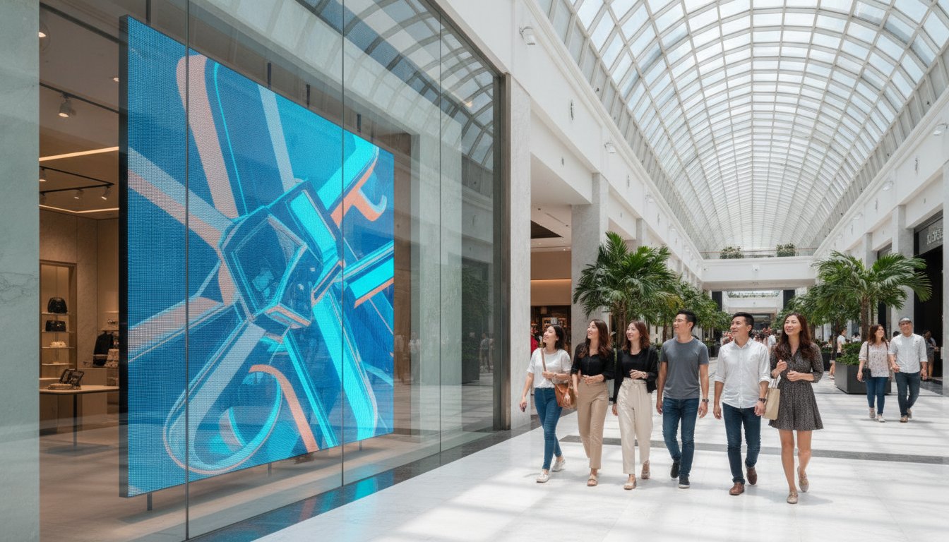 Transparent LED Screen Guide for Singapore Businesses — ETA Visual indoor LED guide