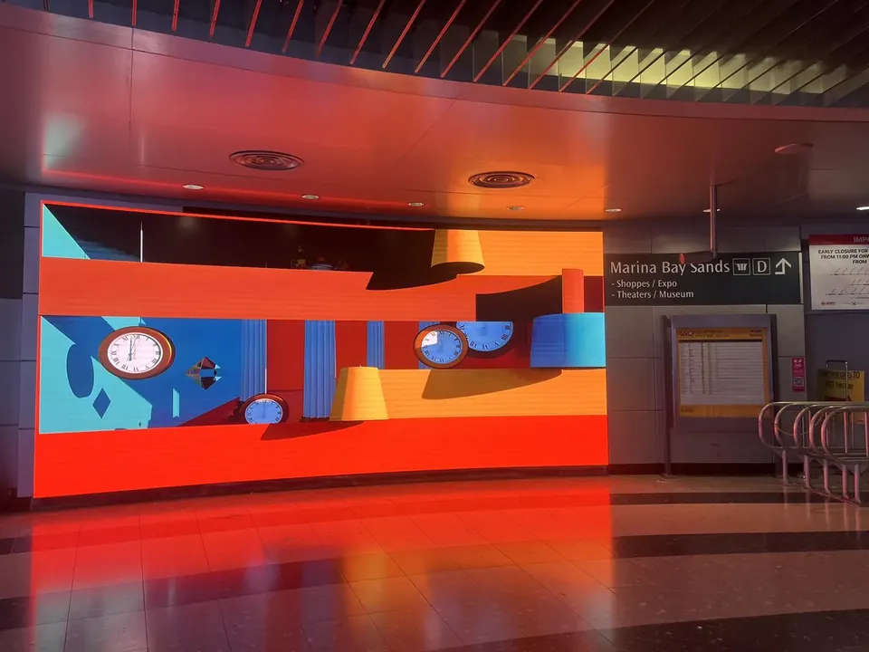 Bayfront MRT Station — Indoor LED LED display by ETA Visual in Bayfront MRT, Singapore